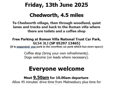 Malmesbury Walkers - Chedworth 4.5 miles